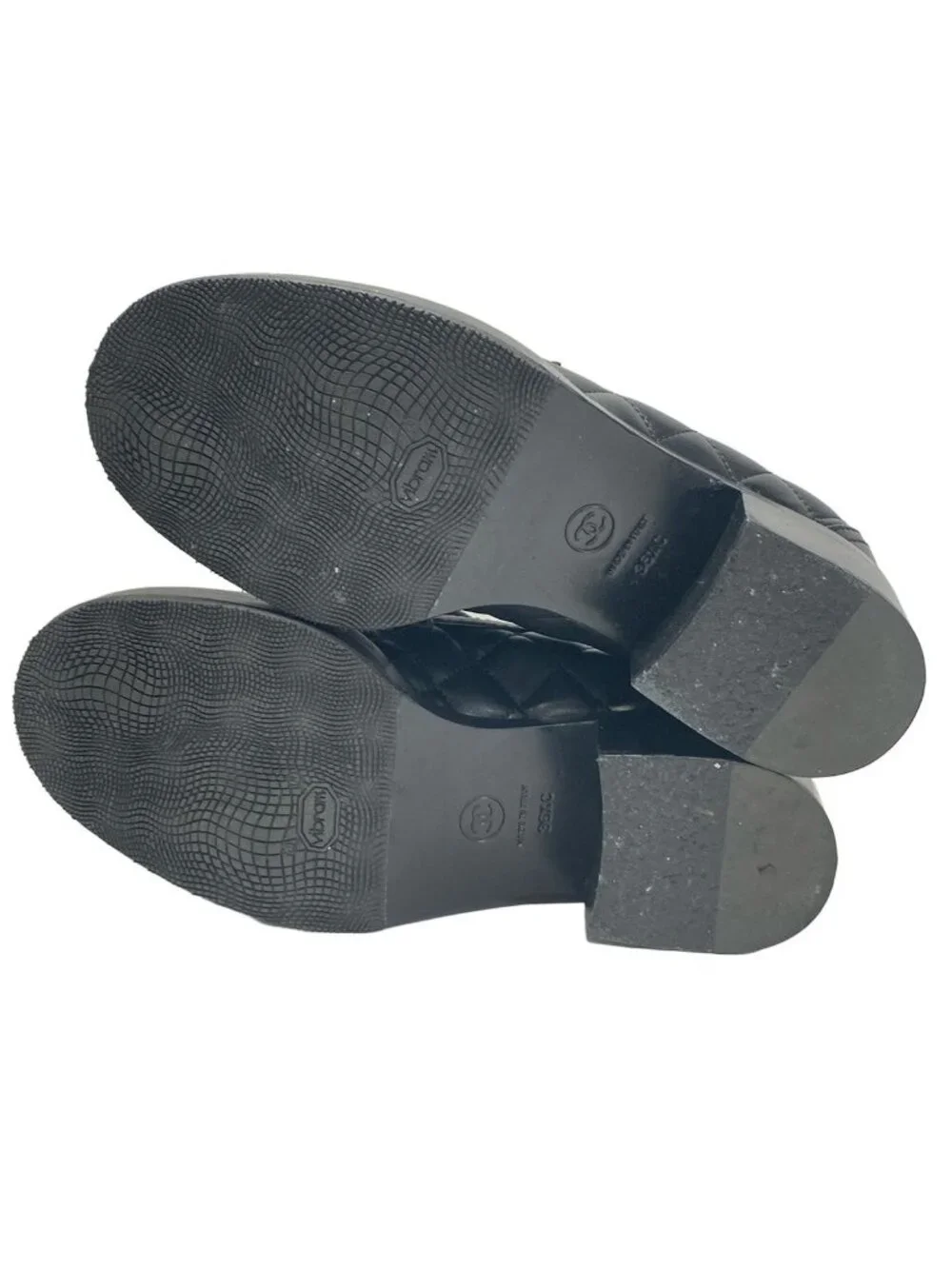 Chanel Loafers Quilted Black Heart Turnlock Gold Platforms
